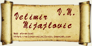 Velimir Mijajlović vizit kartica